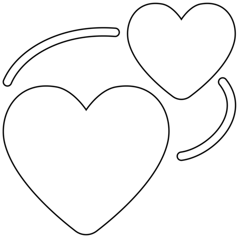 Revolving Hearts Emoji Coloring Page